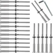 Tuperoymse 20Pcs Turnbuckle Hand Swage Threaded Stud Tension Hex End Fitting Receiver Terminal for 1/8 inch Cable Railing