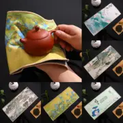 Chinese High-end Tea Set Accessories Table Mats Painted Velvet Thick Towel Super