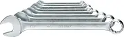 GEDORE Combination Spanner Set, 8 Pieces, SW 3/8-1 Inch, 15° Angled, 12-Point, UD Profile, Spanner Set, 7-08A