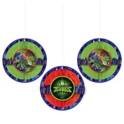 RISE of the TEENAGE MUTANT NINJA TURTLES HONEYCOMB DECORATIONS ~ Birthday Party