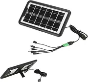 Solar Panel, 5-Port Portable Outdoor Solar Panel, Monocrystalline Silicon High Efficiency, Fast Energy Conversion, Ideal for Cellphones, Flashlights, and Outdoors Use, 450g