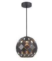Therese Matt Black Tile Round Pendant Light