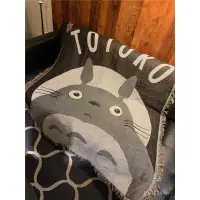 在飛比找蝦皮購物優惠-宮崎駿龍貓毯黑白動漫卡通TOTORO吉卜力毛毯掛毯休閒毯沙發