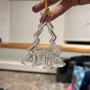 Vintage Gorham Crystal Christmas Tree Ornament Hanging Clear 1970s