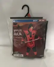 CHILDREN'S HALLOWEEN COSTUME / COMPLETE NINJA / RED / BOY M (8) / NEW
