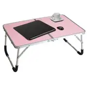 Foldable Laptop Table, Bed Desk, Breakfast Serving Bed Tray, Portable Mini Pink