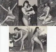 BETTIE PAGE QUEEN OF CURVES 1996 IN JUNGLE LAND FOIL INSERT CARD SET 1B TO 5B
