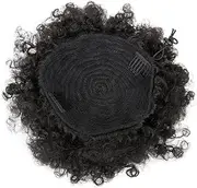 Gogogmee 2 Pcs Afro Short Curly Bun Extensions Comfortable Drawstring Puff Ponytail Wrap for Women