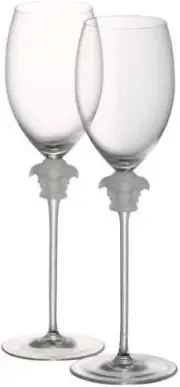 VERSACE BY ROSENTHAL MEDUSA LUMIERE WHITE WINE PAIR #110835-48806 BRAND NIB