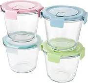 8 PCS Glass Soup Containers with Lids - 3 Cup Meal Prep Containers with Lids, Airtight Glass Storage Containers BPA-Free, Deli containers with lids Microwave, Dishwasher, and Freezer Safe (4 Packs)