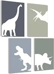 Oyifan Children's Room Decorations, Dinosaur Poster, Boys Room Decorations, 4 Pieces Decorative Children's Room for Boys, Girls, Baby Room Pictures, Picture Nursery Decoration