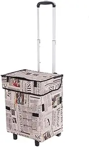 Grocery Shopping Cart Shopping Trolley Shopping Cart Shopping Cart Trolley Foldable 41L Loading Capacity Aluminum Alloy Pull Rod Large Capacity Folding Shopping Trolley Shopping Cart