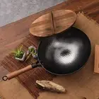 Induction Iron Wok Non-Stick Stir-Fry Flat- Bottomed Pan 32CM without Ears Cooke