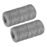 2pcs 328 Feet Garden Twine, 2mm Craft Jute Twine String Jute for Crafts, Gray