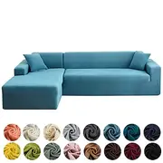 Dustproof All-powerful Slipcovers Stretch L Shape Sofa Cover Burgundy Super Soft Fabric Couch Cover Sofa With One Free Boster Case Modern Sofa Slipcover for Li