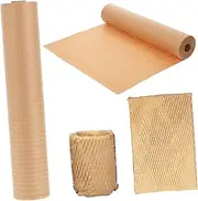 MAGICLULU 1 Roll Honeycomb Paper Roll Cushion Wrap for Packing Cushioning Wraps Cushion Wrap for Packaging Cushion Wraps Wrap Cushion Honeycomb Packing Paper Light Brown Paper