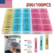 200pcs Heat Shrink Butt Wire Splice Connectors Seal Crimp Terminals Waterproof
