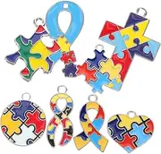 [TEHAUX] Diy Jewelry Supplies Awareness Charm Pendants Necklace Charms Key Shape Unique Design