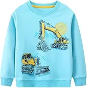 [HILEELANG] Boy Sweatshirts Halloween Christmas Novelty Crewneck Pullover Cotton Tops Clothing Shirts