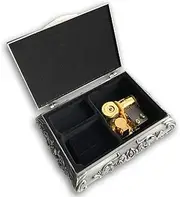 Tin Alloy Music Box Jewelry Box with Sankyo Musical Movement (60 Tunes Option) (Rock a Bye Baby)