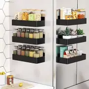 Magnetic Spice Rack for Refrigerator, Kitchen Organizer and Storage Shelf, Bl...