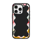 iPhone 16 Pro Impact Case Wavy Rainbow Marble Border
