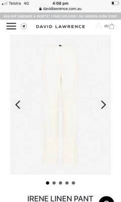 david lawrence Irene Linen Pant Size 12 Brand New With Tags