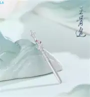 The Longest Promise Official Hot Xiao Zhan COS Jade Sword Earring Ring YGY玉骨遥 时影