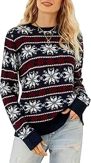 xinyee Women Christmas Sweater Xmas Long Sleeve O Neck Casual Pullovers