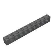 20pcs Part 2730 Technic Brick 1x10 with 9 Holes Dark Gray Building Pieces Blocks