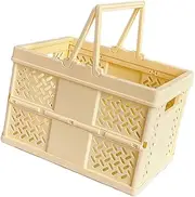 APLVFFZH Storage Crate Cube Storage Organizer Bin Folding Container Utility Crate for Household, Yellow