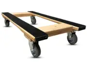 Premium Solid Oak Wooden Furniture H-Frame Dolly for Movers - 18"x40" with Non-S