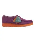 Women Clarks Originals Wallabee Suede Leather Shoes Boots Purple Orange 68645