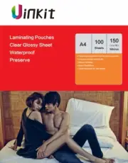 A4 Hot Laminating Pouches Clean and Clear 150 Micron 75x2 - 100 sheets Uinkit