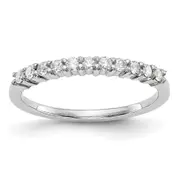 0.22ct. CZ Solid Real 14K White 11-Stone Wedding Band Ring