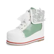 Nevenka Women Cute Lolita Boots Cosplay Brogue Wedge Boots-Green