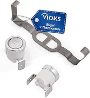 VIOKS 2 x Thermostat Tumble Dryer Replacement for Whirlpool 481225928681 & Temperature Limiter Dryer Bauknecht Thermostat Set for Tumble Dryers