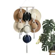 Macrame Hat Hangers Boho Hat Rack for Wall Hat Holder Display Organizer Bobo