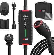 Type 2 EV Charger- 10A/15A EV Charging Cable with Australian 15 A Plug|10A Adapter |Scheduled Charging|5M| Compatible with All IEC62196 EV, Tesla/BYD/MG/Cupra/Polestar