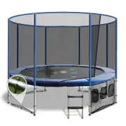 OZ Trampolines Summit Round 14 Ft. Above Ground Trampoline - Blue