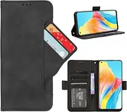 [GoshukunTech] Phone Cover for Oppo A78 4G Wallet Case[ 5 Card Slots Leather Wallet ] Soft TPU Inner Case Flip Cover Stand Feature[Not Fit for Oppo A78 5G]-Black