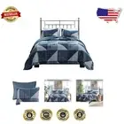 Reversible Cozy Quilt Set - Oversized King/Cal King in Geometric Cottage Style