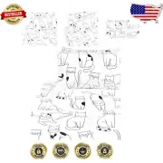 Adorable Kids Full Bedding Set - 100% Cotton Cat Cartoon 4-Piece Sheets
