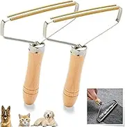 2 Pack Dog Hair Remover - Reusable Pet Hair Remover for Couch, Carpets, Rugs, Cashmere Coats and Cars - Portable Lint Cleaner With Pure Copper Blade