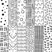 24 Sheets Black White Doodle Pattern Pad 12'' x 12'' Doodle Scrapbook Specialty Paper Black White Hand-Drawn Style Double-Sided Cardstock Paper Pack for Scrapbooking Background Card Making Origami DIY