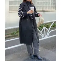 在飛比找蝦皮購物優惠-日本品牌雜誌風格黑色長版毛呢西裝背心外套馬甲