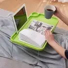Breakfast Tray Table Computer Portable Folding Laptop with Non-slip Legs Cup