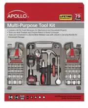 Apollo Precision Tools 79 Piece Multi-Purpose Tool Kit with Case Brand New