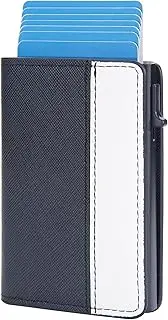 [Romozi] Minimalist Men's Wallet Slim Business Credit Card Holder RFID Blocking Credit Card Wallet Front Pocket Card Protector Pop Up Card Case for Men, Black, Minimalist