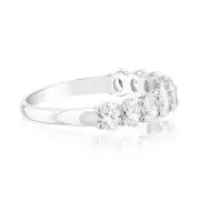 Luminesce Lab Grown 9ct White Gold Eternity Oval Cut Shaped Ring in 1 Carat Diamond, R